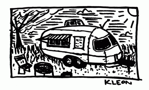 sketch of a food trailer