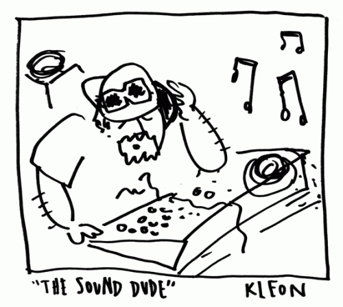 Drawing of the sound man