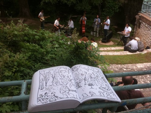 sketchbook by the creek