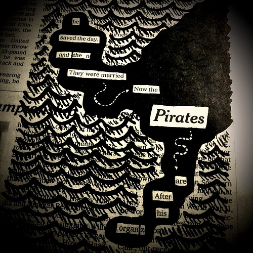he saved the day / and then they were married / now the pirates / are after his organz