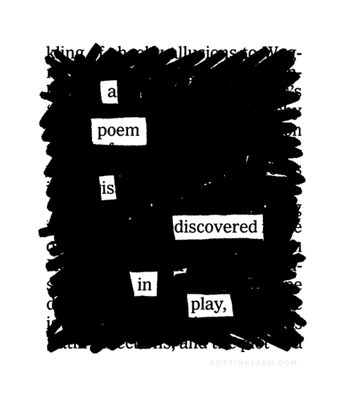 a poem is discovered in play