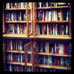 The bookshelves at the Heathman Hotel — now including Steal in the collection!